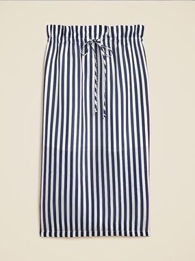 J. Crew Navy and White Striped Midi Skirt